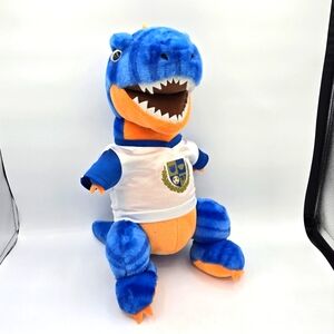 Build A Bear Blue Stripes T-Rex Plush Stripes‎ With Soccer Jersey Collectible